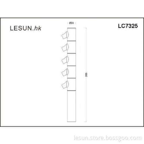 Rotating 5*1W jewelry led display case lighting LC7325
